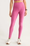 Zella Renew Mélange High Waist Leggings In Pink Violet