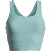 Zella Renew Mélange Support Crop Tank In Teal Aquifer Melange