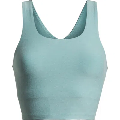 Zella Renew Mélange Support Crop Tank In Teal Aquifer Melange