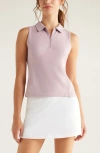 Zella Replay Half Zip Polo Tank In Pink