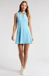 Zella Replay Sleeveless Polo Dress & Shorts Set In Blue Sky