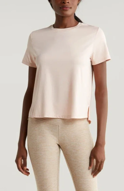 Zella Restore Soft Lite Relaxed Tee In Pink Peach