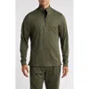 Zella Restore Soft Quarter Zip Pullover In Olive Night