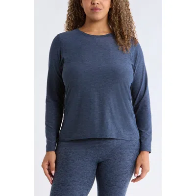 Zella Restore Soft Ruched Long Sleeve T-shirt In Blue