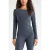 Zella Restore Soft Ruched T-shirt In Gray