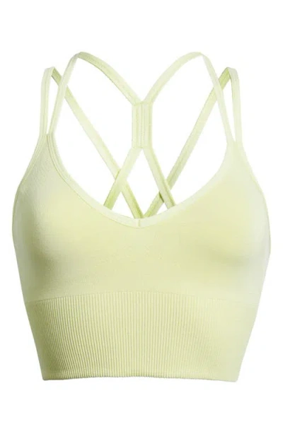 Zella Rhythm Seamless Sports Bra In Green Finch