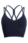 Zella Rhythm Seamless Sports Bra In Navy Sapphire