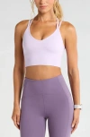 Zella Rhythm Seamless Sports Bra In Purple Petal