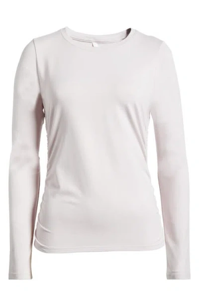 Zella Ruched Long Sleeve T-shirt In Pink Hush