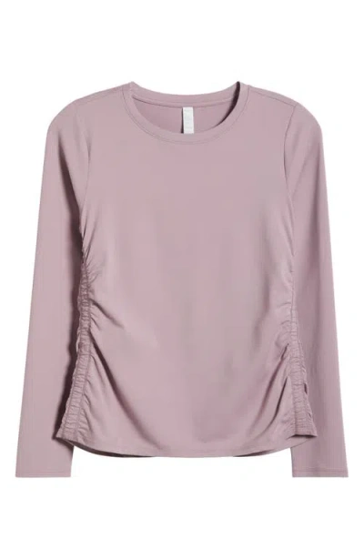 Zella Ruched Long Sleeve T-shirt In Purple