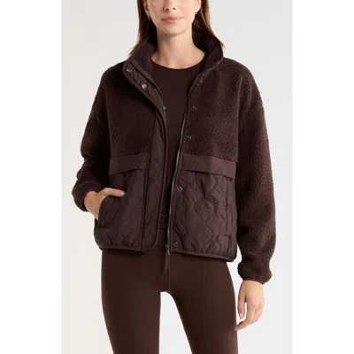 Zella Scenic Mixed Media Jacket In Brown