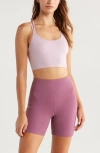 Zella Seamless Strappy Sports Bra In Pink
