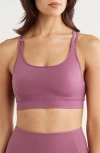 Zella Seamless Strappy Sports Bra In Purple