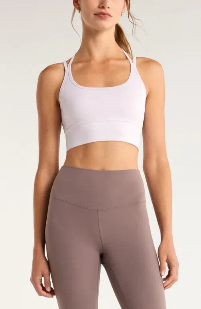 Zella Seamless Strappy Sports Bra In White