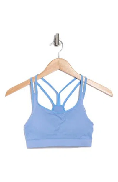 Zella Seamless Strappy Sports Bra In Blue