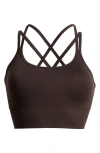 Zella Seamless Strappy Sports Bra In Brown Mole
