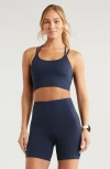 Zella Seamless Strappy Sports Bra In Navy Sapphire