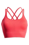 Zella Seamless Strappy Sports Bra In Pink Paradise