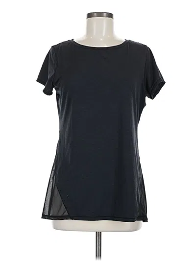 Pre-owned Zella Short Sleeve Top Black Crew Neck Tops