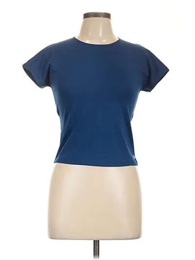 Pre-owned Zella Short Sleeve Top Blue Crew Neck Tops