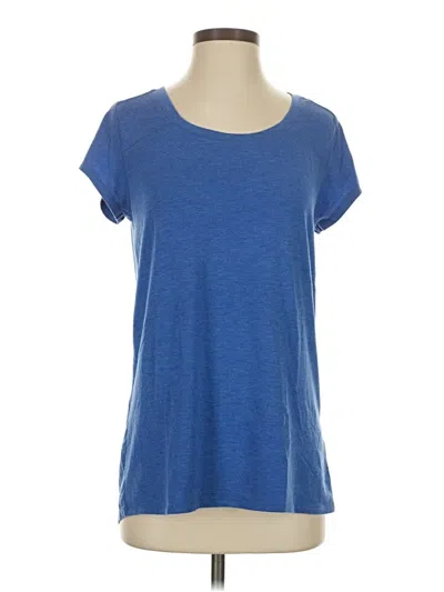 Pre-owned Zella Short Sleeve Top Blue Scoop Neck Tops