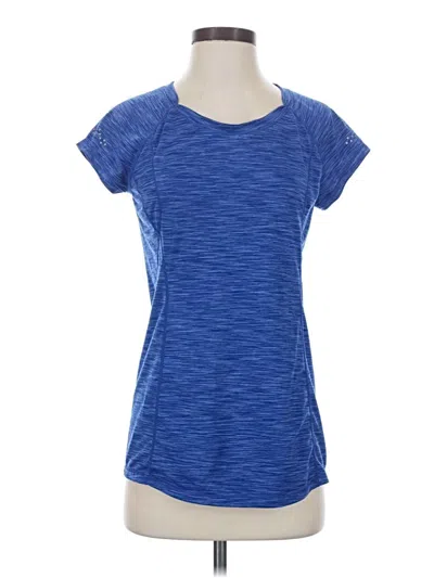 Pre-owned Zella Short Sleeve Top Blue Scoop Neck Tops