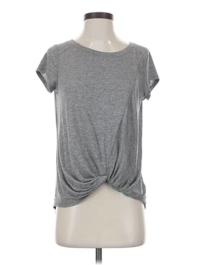Pre-owned Zella Short Sleeve Top Gray Keyhole Neckline Tops