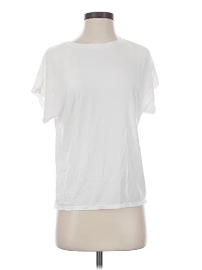 Pre-owned Zella Short Sleeve Top Ivory Crew Neck Tops