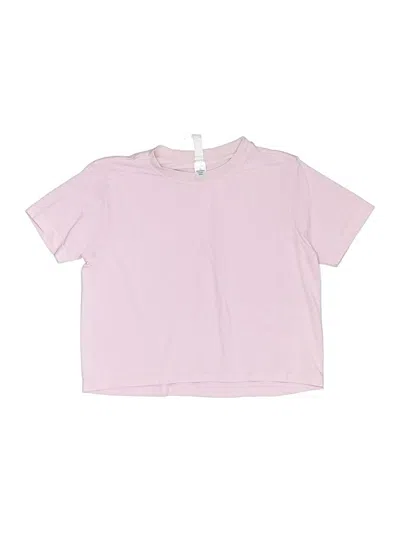 Pre-owned Zella Kids' Short Sleeve Top Pink Keyhole Neckline Tops