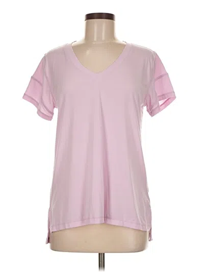 Pre-owned Zella Short Sleeve Top Pink V Neck Tops