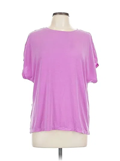 Pre-owned Zella Short Sleeve Top Purple Cold Shoulder Neckline Tops