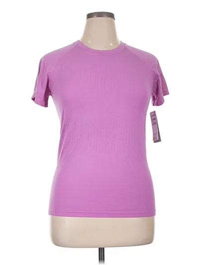 Zella Short Sleeve Top Purple Keyhole Neckline Tops