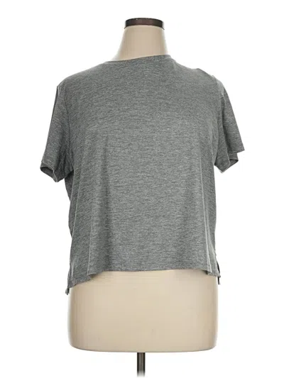 Pre-owned Zella Short Sleeve Turtleneck In Gray
