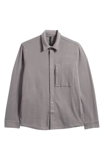 Zella Sierra Fleece Shirt Jacket In Grey December