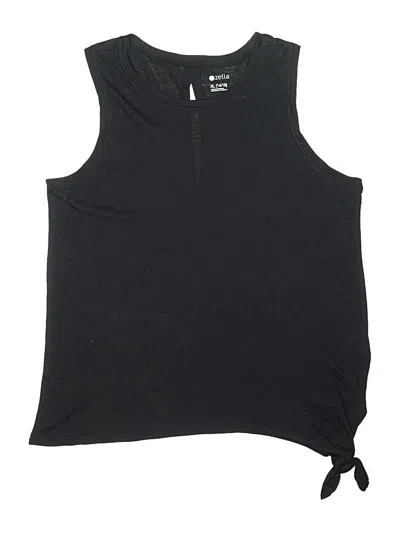 Pre-owned Zella Kids' Sleeveless Top Black One Shoulder Neckline Tops