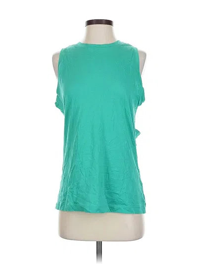 Pre-owned Zella Sleeveless Top Teal Scoop Neck Tops In Blue