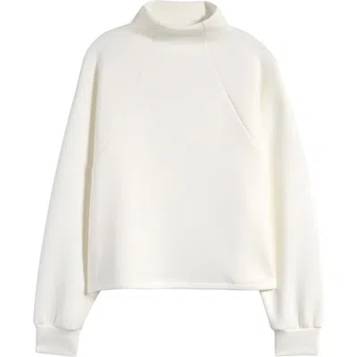Zella Soft Funnel Neck Top In Ivory Egret