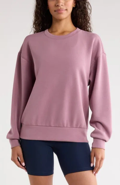 Zella Soft Luxe Boxy Crew Sweatshirt In Purple