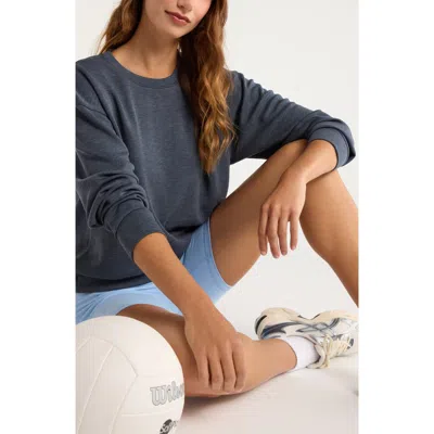 Zella Soft Luxe Boxy Crew Sweatshirt In Blue