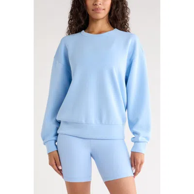 Zella Soft Luxe Boxy Crew Sweatshirt In Blue