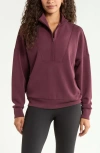Zella Soft Luxe Half Zip Pullover In Purple