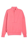 Zella Soft Luxe Half Zip Pullover In Pink