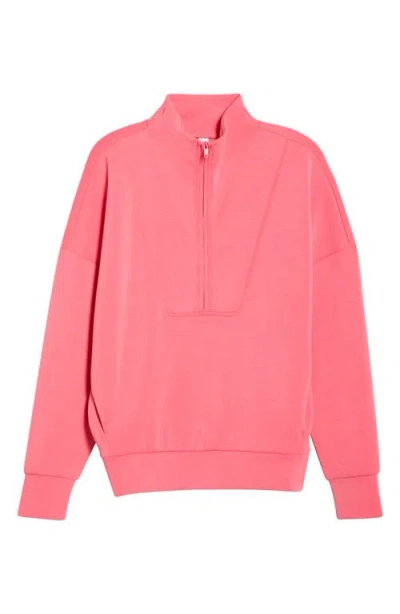 Zella Soft Luxe Half Zip Pullover In Pink