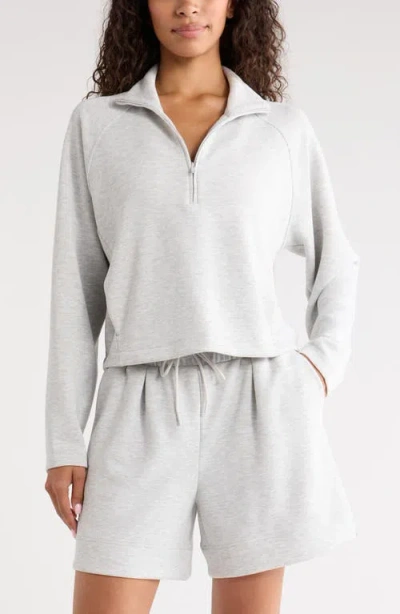 Zella Soft Luxe Half Zip Sweatshirt In Gray