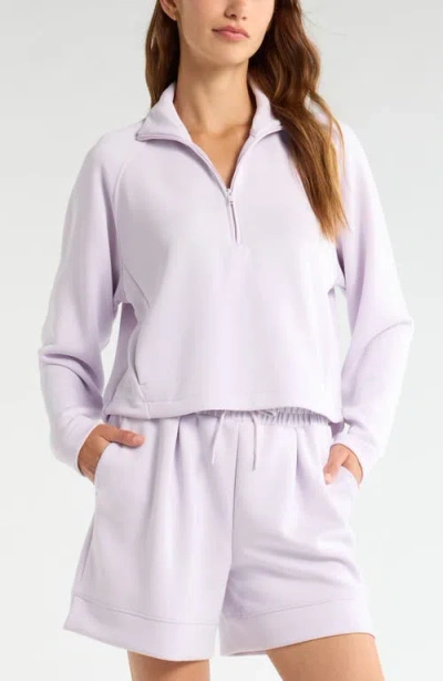 Zella Soft Luxe Half Zip Sweatshirt In Purple