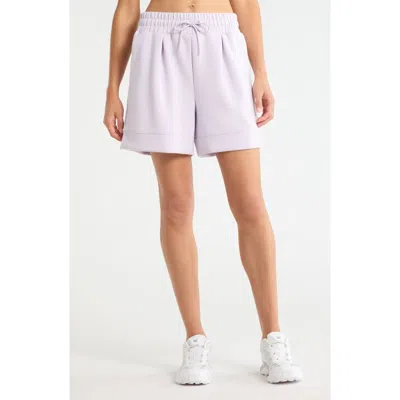 Zella Soft Luxe High Waist Knit Shorts In White