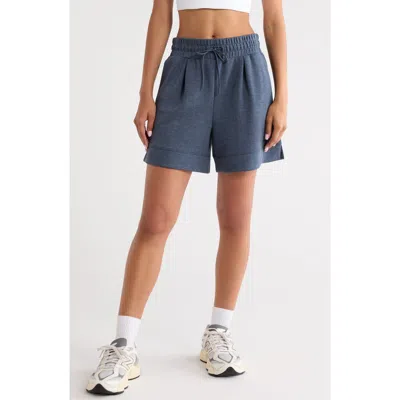 Zella Soft Luxe High Waist Knit Shorts In Gray