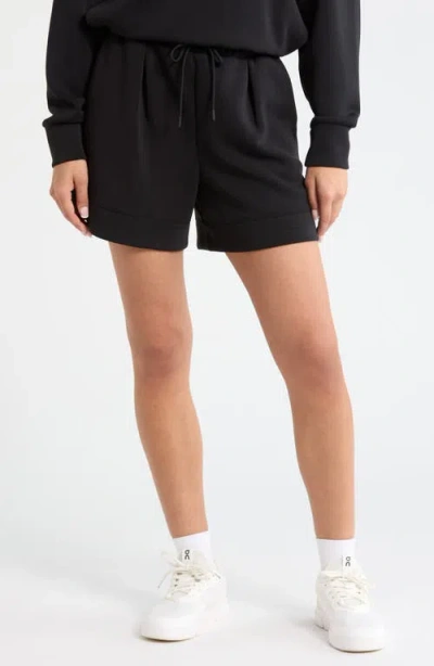 Zella Soft Luxe High Waist Knit Shorts In Black