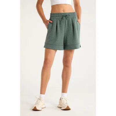 Zella Soft Luxe High Waist Knit Shorts In Green