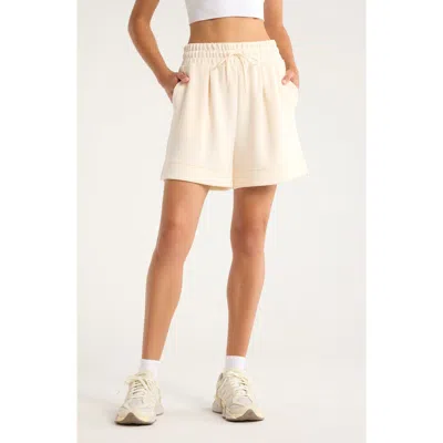 Zella Soft Luxe High Waist Knit Shorts In Neutral